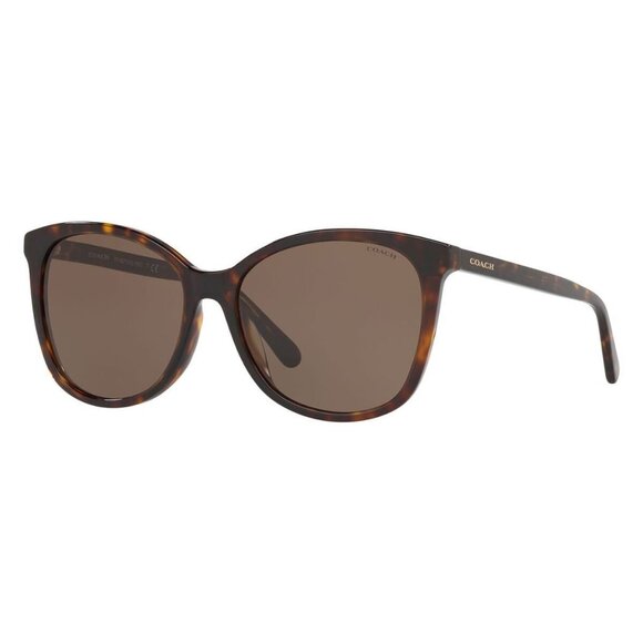 New COACH L1101 Havana Square HC8271U 512073 Sunglasses Women - Picture 1 of 4